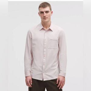 Lululemon commission long sleeve button down shirt men’s size L pink